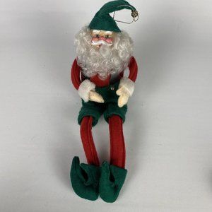 Vintage‎ Christmas Santa Knee Hugger Ornament Taiwan Original Sticker